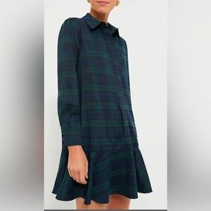 Tuckernuck Blackwatch Tate Plaid Callahan Long Sleeve Mini Dress  Sz XXXL  NWOT